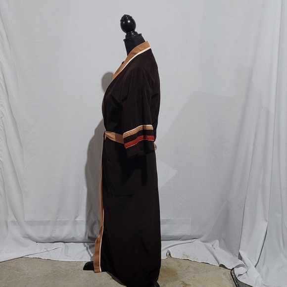 Men's robe Marvello retro bath robe housecoat 70s retro vintage fleece sleepwear - Picture 2 of 13